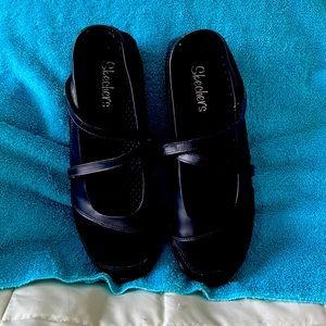 Maryjane styled Skechers. 2 tone ,suede and faux leather/ leather.